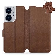 Mobiwear Kožený flip pro Realme C55 - Hnědé - L_BRS - Phone Cover