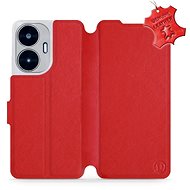Mobiwear Kožený flip pro Realme C55 - Červené - L_RDS - Phone Cover