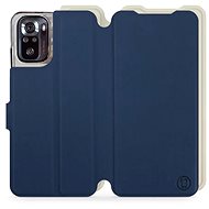 Mobiwear Soft Touch flip pro Xiaomi Poco M5s Modré & Béžové - Phone Case