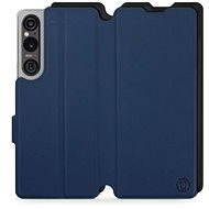Mobiwear Soft Touch flip pro Sony Xperia 1 V Modré & Černé - Phone Case