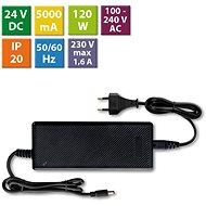 McLED Power adapter 120W, DC24V/5A, IP20, black plastic, with plug - Power Supply