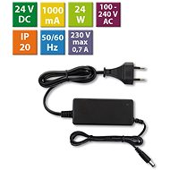 McLED Power adapter 24W, DC24V/1A, IP20, black plastic, with plug - Power Supply