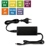 McLED Power adapter 48W, DC24V/2A, IP20, black plastic, with plug - Power Supply
