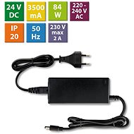 McLED Power adapter 84W, DC24V/3,5A, IP20, black plastic, with plug - Power Supply