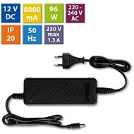 McLED Power adapter 96W, DC12V/8A, IP20, black plastic, with plug - Power Supply