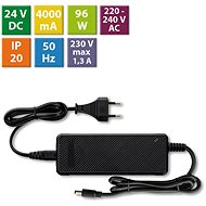 McLED Power adapter 96W, DC24V/4A, IP20, black plastic, with fork - Power Supply