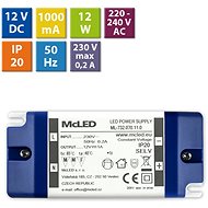 McLED Power supply 12W, DC12V/1A, IP20, plastic with terminal block - Power Supply
