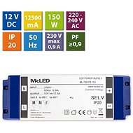 McLED Power supply 150W, DC12V/12,5A, IP20, plastic with terminal block - Power Supply