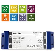 McLED Power supply 200W, DC24V/8,3A, IP20, plastic with terminal block - Power Supply