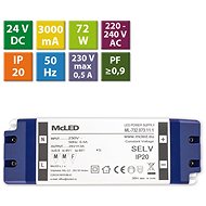 McLED Power supply 72W, DC24V/3A, IP20, plastic with terminal block - Power Supply