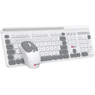 C-TECH Quallis, wireless set, white, USB - CZ/SK - Keyboard and Mouse Set