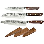 MaceMaker FUJI SanMai Kitchen knives with wooden sheath set 3 pcs - Knife Set