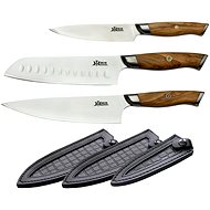 MaceMaker VENICE SanMai Kitchen knives with leather sheath set 3 pcs - Knife Set