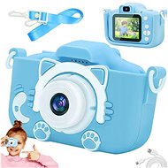 Verk Multifunctional digital camera for children 9 × 6 × 5 cm, blue with cat - Children's Camera