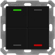MDT Technologies KNX 4-button 55x55 mm, RGBW LED, matte black, temperature measurement - Light Switch