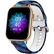 Madvell Pulsar zlatá se silikonovým řemínkem Peříčka - Smart Watch
