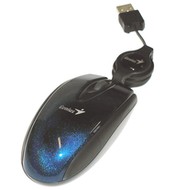 Myš Genius mini Navigator P300, modrá (blue) přenosná optická, 800dpi, navíjecí kabel, USB - Mouse