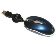 Myš Genius NetScroll+ Mini Traveler PRO modrá (blue) optická, navíjecí kabel, PS/2 + USB - Mouse