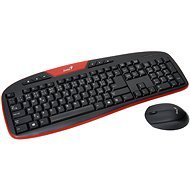 Genius KB-8005 CZ + SK in schwarz und rot - Tastatur/Maus-Set