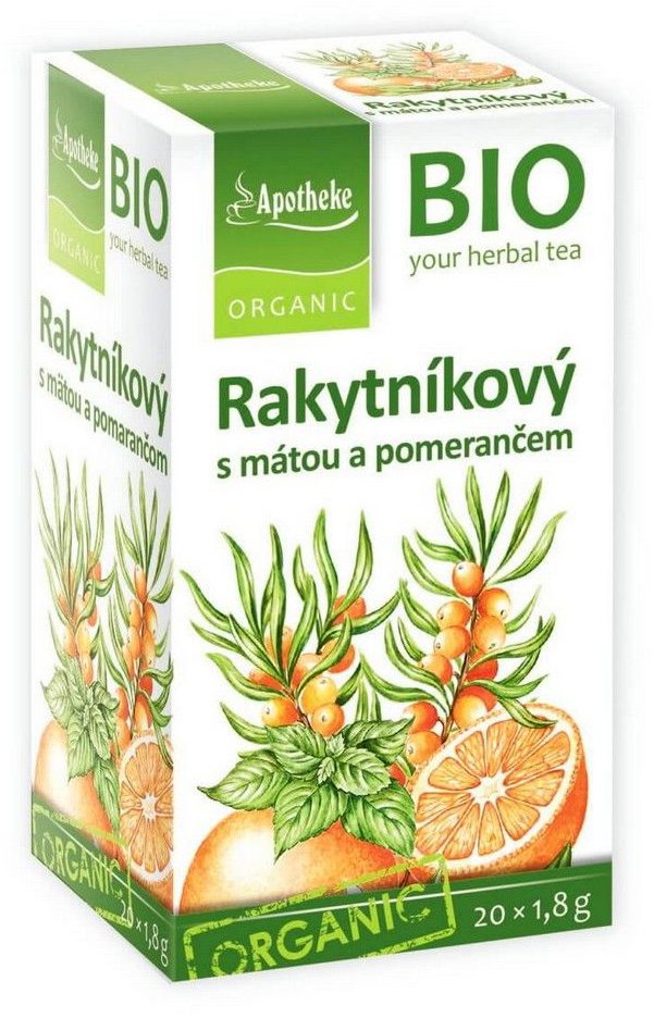 Apotheke Organic Sea Buckthorn tea with mint and pomegranate 20 × 1,8 g - Tea
