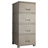 Mega Plast Commode Natura 44 × 37 × 90,5 cm, mocca - Chest of Drawers