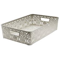 Mega Plast, Basket MONAKO L, 10 × 39 × 27 cm, light grey - Basket