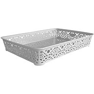 Mega Plast, Basket MONAKO M, 6 × 36 × 27 cm, light grey - Basket
