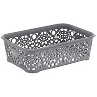 Mega Plast, Basket MONAKO XS, 6 × 20 × 14 cm, metallic grey - Basket