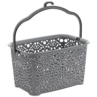 Mega Plast, MONAKO pin basket, 13 × 23,5 × 15,5 cm, metallic grey - Basket