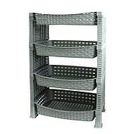 Mega Plast Shelf polyratan, 41 × 30 × 65 cm, světle šedá - Shelving Unit