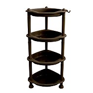 Mega Plast Corner Shelf with Hook, 1/4, 78 × 25 × 33cm (wenge) - Shelf