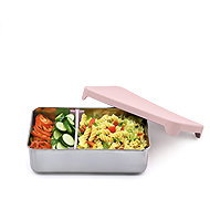 Melii Stainless Steel Bento Box 740 ml with Silicone Lid Pink - Lunch Box