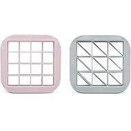 Melii Sandwich cutter 2 pcs square and triangle pink/ grey - Cookie Cutter