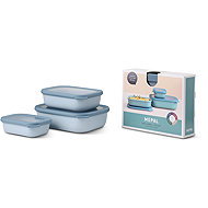 Mepal Set of bowls Cirqula Rectangular Nordic Blue 0,5 l + 1 l + 2 l - Food Container Set