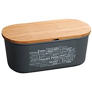 Kesper Plastic bread bin with cutting board grey - Breadbox