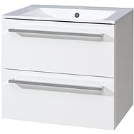 Bino bathroom cabinet with ceramic sink 60 cm, white/white - Bathroom Cabinet