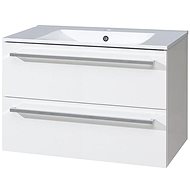 Bino bathroom cabinet with ceramic sink, 80 cm, white/white - Bathroom Cabinet