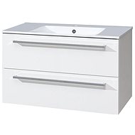 Bino bathroom cabinet with ceramic sink 100 cm, white/white - Bathroom Cabinet