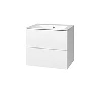 Aira, bathroom cabinet with ceramic sink 60 cm, white - Bathroom Cabinet