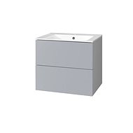 Aira, bathroom cabinet with ceramic sink 60 cm, grey - Bathroom Cabinet