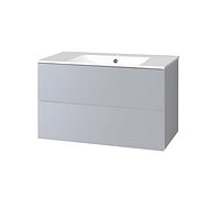 Aira, bathroom cabinet with ceramic sink 100 cm, grey - Bathroom Cabinet