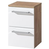 Bino bathroom cabinet, bottom, white/oak, 2 drawers - Bathroom Cabinet