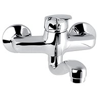 Mereo Wall-mounted sink mixer, Sonata, 100 mm, with flat arm 210 mm, chrome - Tap