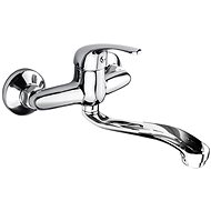 Mereo Wall-mounted sink mixer, Lila, 100 mm, with flat arm 210 mm, chrome - Tap