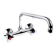 Mereo Wall-mounted sink mixer, Kasia, 100 mm, with 18 mm U-shaped pipe arm - 230 mm, chrome - Tap
