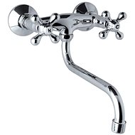 Mereo Wall-mounted sink mixer, Retro Victoria, 150 mm, with tubular arm 18 mm - 200 mm - Tap