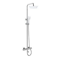 Mereo Thermostatic Wall Mounted Bath Faucet with Hose, Hand and Plate Square Shower 220x220mm - Tap