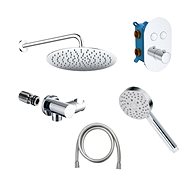 Mereo Shower set with thermostatic concealed push button mixer - 2-way - oval cover - Tap