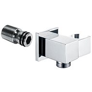 MEREO Wall outlet with shower holder, square, chrome plated brass - Wall Outlet
