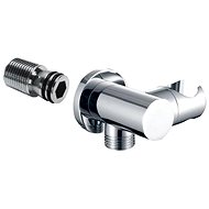 MEREO Wall outlet with shower holder, round, chrome-plated brass - Wall Outlet